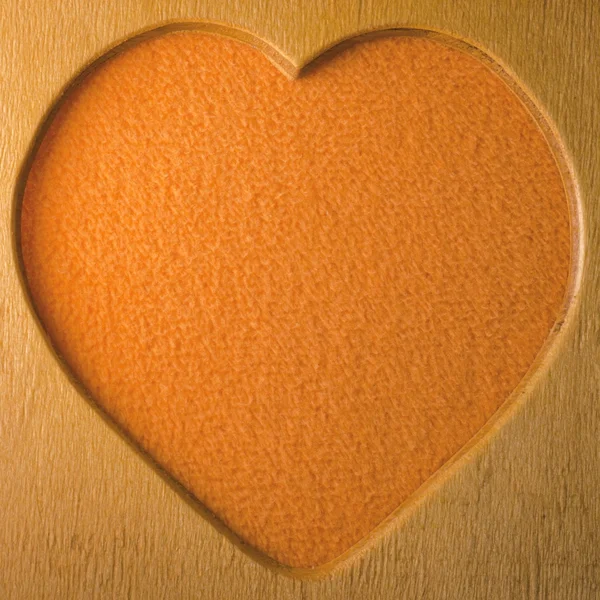 Cadre en forme de coeur en bois — Photo