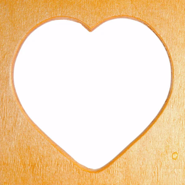 Дерев'яна рамка у формі серця — стокове фото