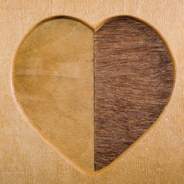 Wood heart shape frame — Stock Photo, Image