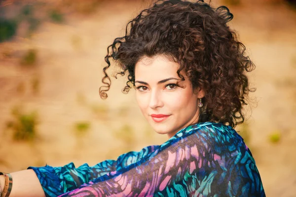 Curly hair woman — Stock Photo, Image
