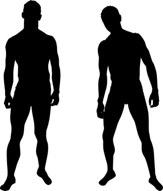 Silhouettes of men clipart