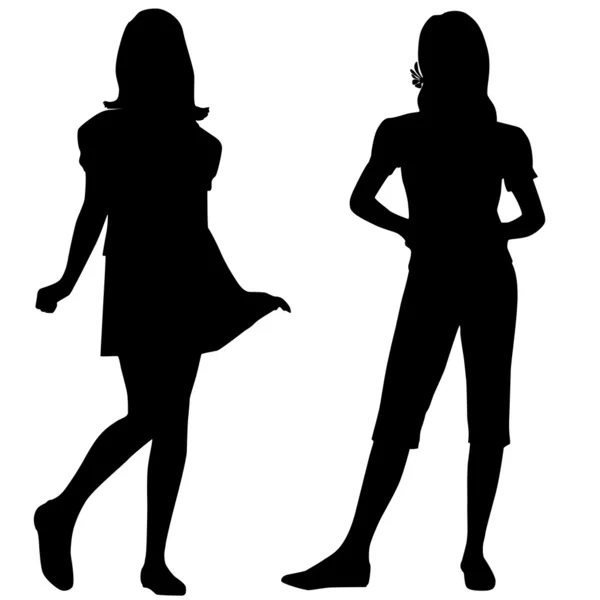 Silhouettes of teen — Stock Vector