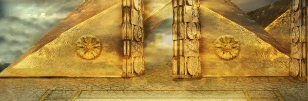 Porta in piramide dorata — Foto Stock