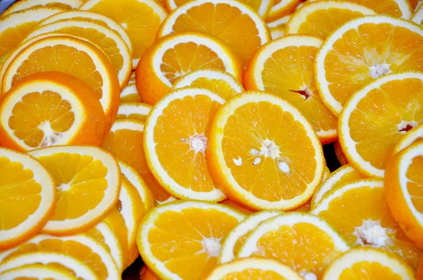 Rebanadas de naranja jugosas Imagen de archivo