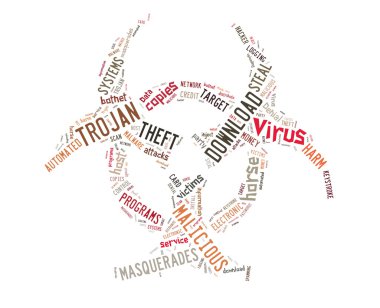 Background illustration of computer trojan horse virus clipart