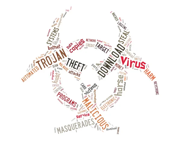 Background illustration of computer trojan horse virus — Stock Photo, Image