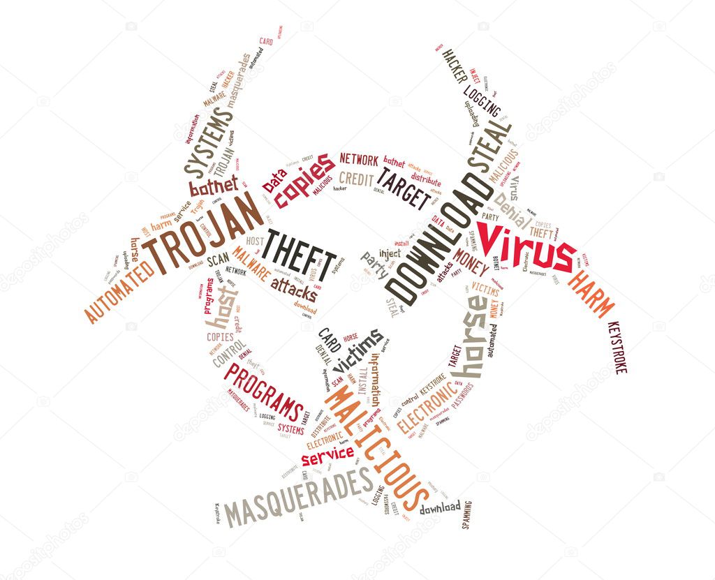 Background illustration of computer trojan horse virus
