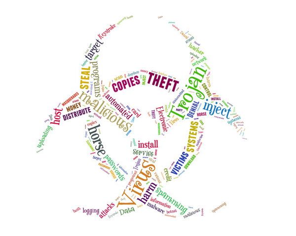 Background illustration of computer trojan horse virus