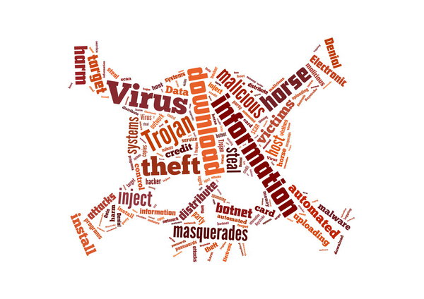 Background illustration of computer trojan horse virus