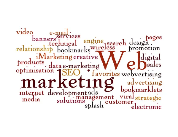 Web Marketing nuvem de palavras isolado — Fotografia de Stock