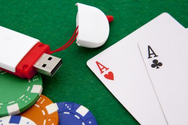 As ile casino çip bir yeşil casino tablo için metin alanı