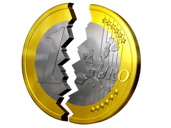 stock image Broken euro