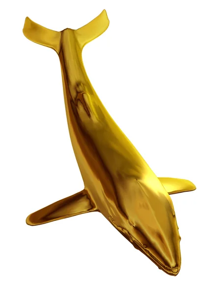 クジラのゴールド メッキ — ストック写真