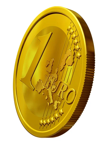 Pièce en euro doré — Photo