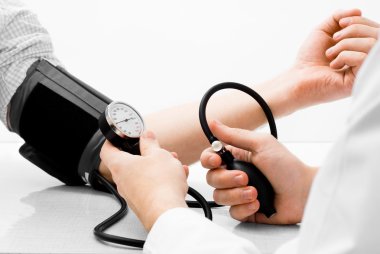 Blood pressure measuring studio shot clipart