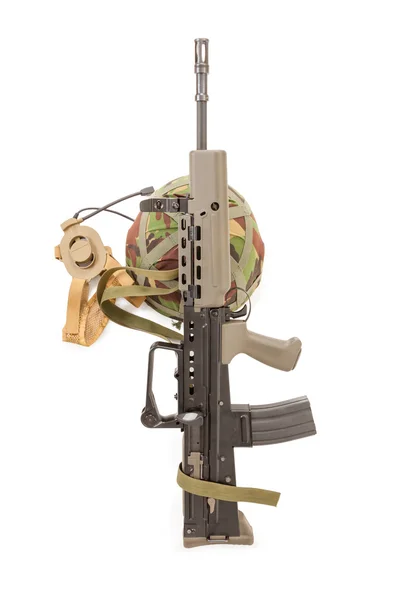 British soldiers machine gun — Stock Photo, Image