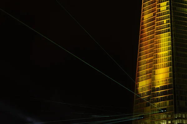 Light and laser show for the Shard opening — Stock Photo, Image