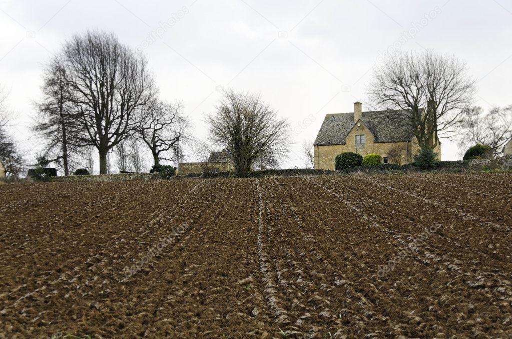 Plowed field in the Cotswold
