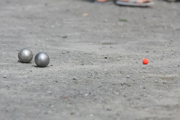 Petanque balls with a jack (cochonnet) Stock Photo by ©phot65 11987115