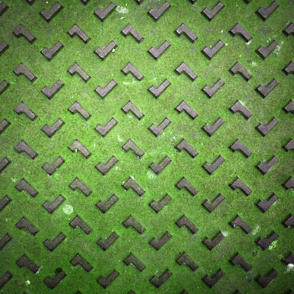 Grunge verde oxidado placa de piso de acero —  Fotos de Stock