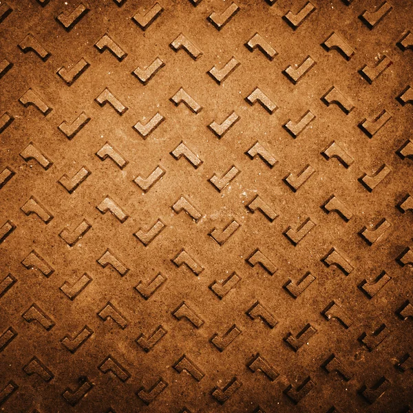 Placa de piso de acero oxidado grunge naranja — Foto de Stock