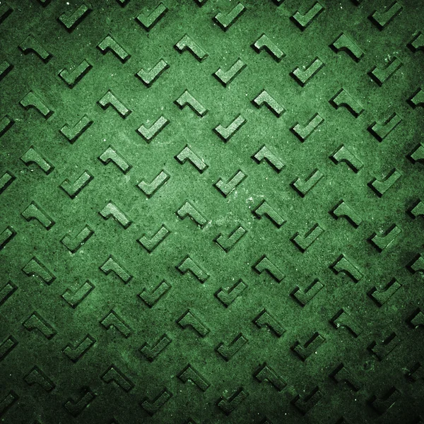 Groene grunge roestige stalen vloerplaat — Stockfoto