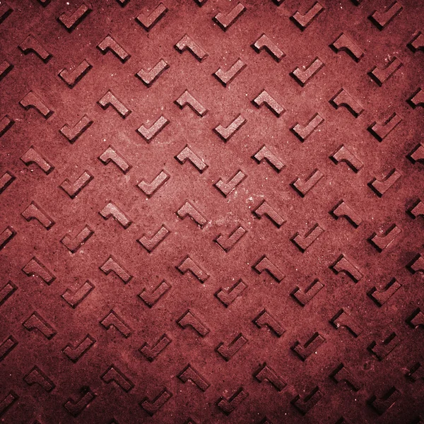 Red Grunge Rusty Steel Floor Plate — Stock Photo, Image