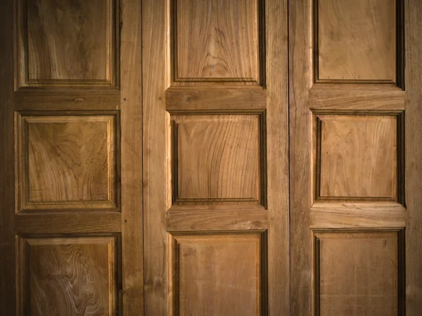 Textuur van teak houten deur — Stockfoto