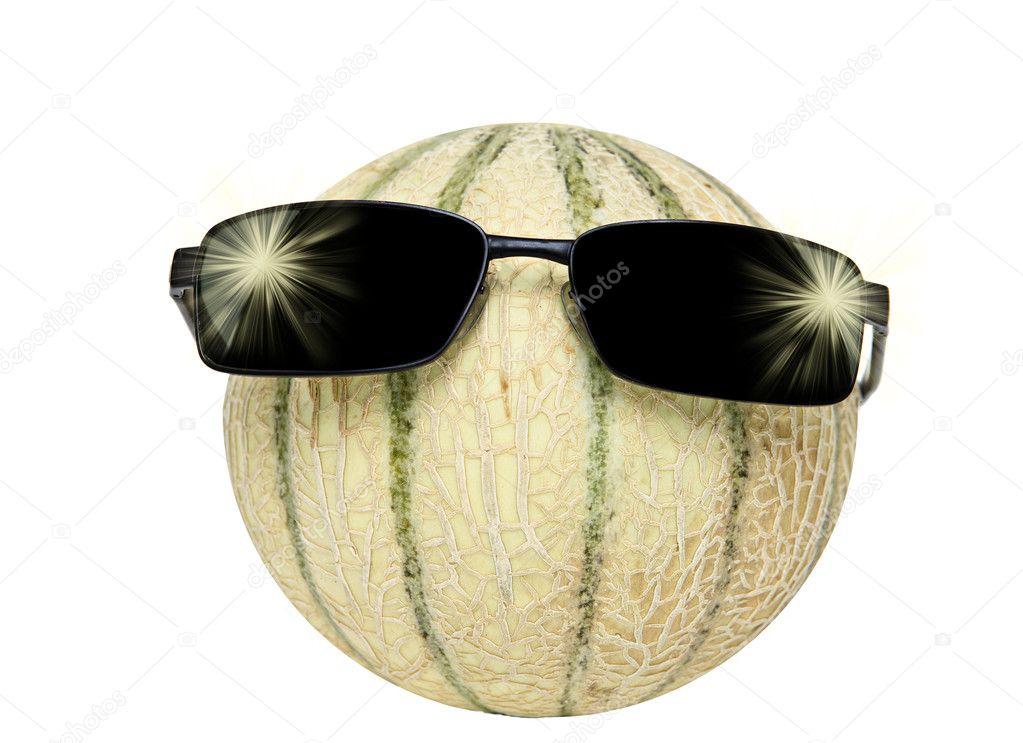 Melon with glasses — Stock Photo © delkoo 11761588
