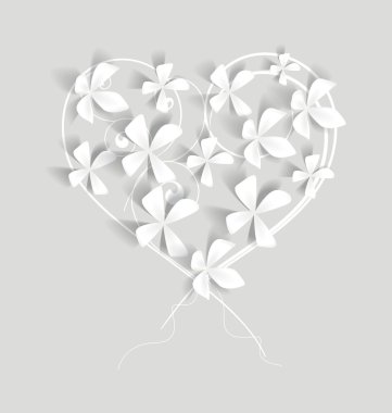 White flowers studded clipart