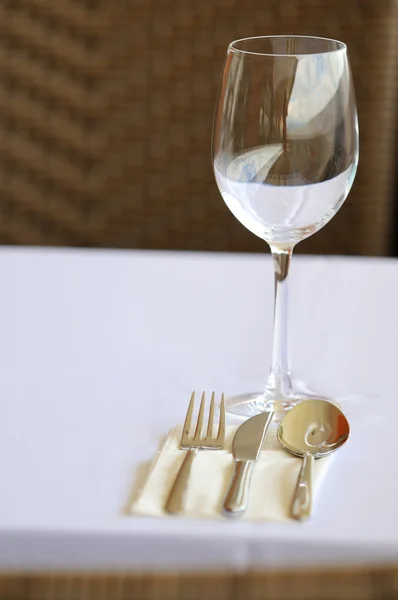 Restaurante fino mesa de cena ajuste — Foto de Stock