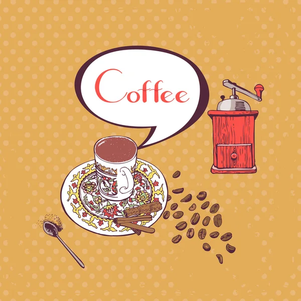 Täcka menyn kortet eller banner på föremål för kaffe. — Stock vektor