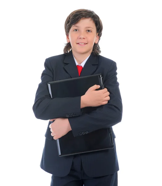 Πορτρέτο ενός επιχειρηματία αγόρι σε ένα επαγγελματικό κοστούμι — Φωτογραφία Αρχείου