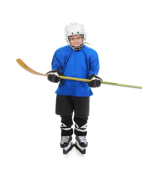 Kleiner Junge Hockeyspieler — Stockfoto