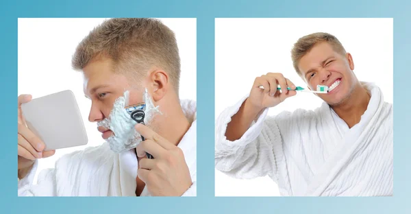 若い男を剃る — ストック写真