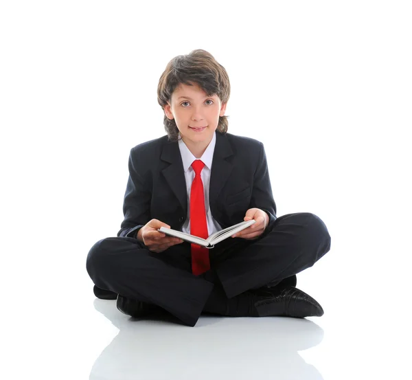 Little boy reading a book — Stock Photo, Image