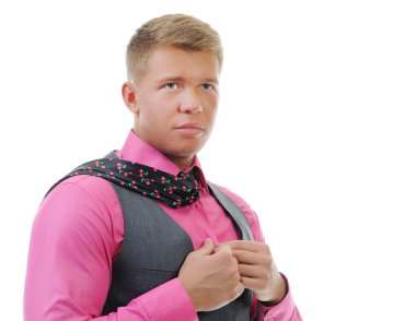 Yakışıklı bir gencin portresi.