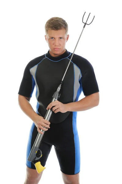 Underwater hunter in full equipment — Stock Photo, Image