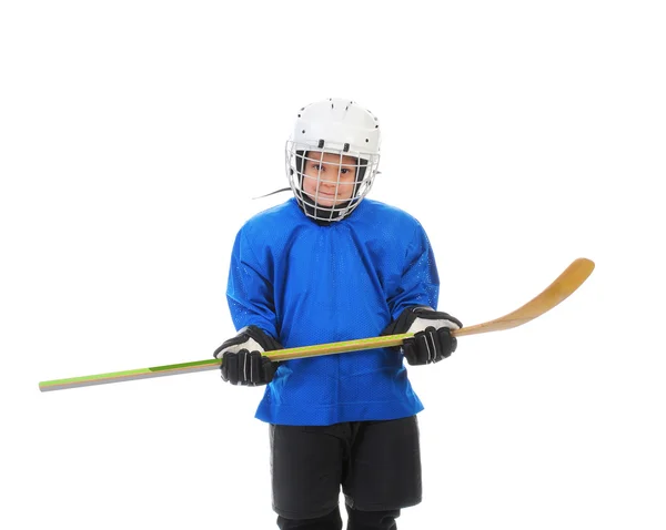 Küçük çocuk hokey oyuncusu — Stok fotoğraf