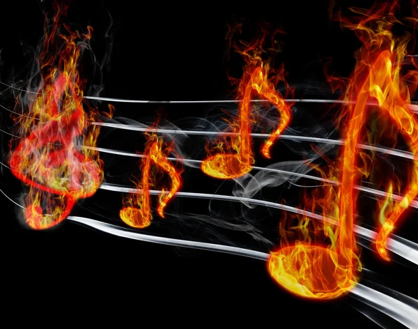 Burning music — Stock Photo, Image