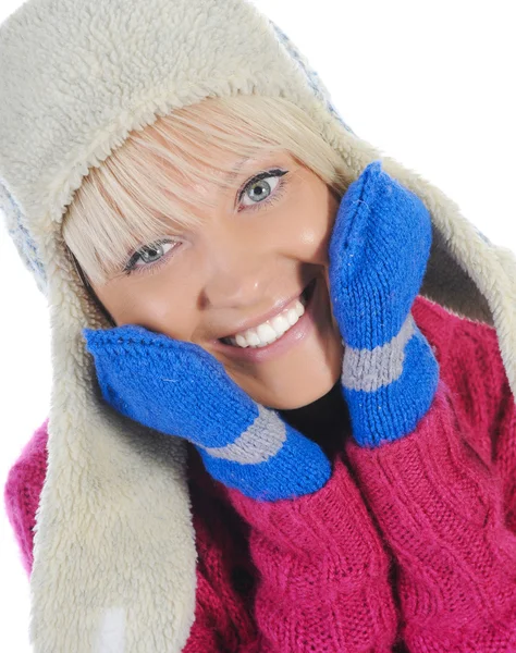 Kvinna i winter stil — Stockfoto