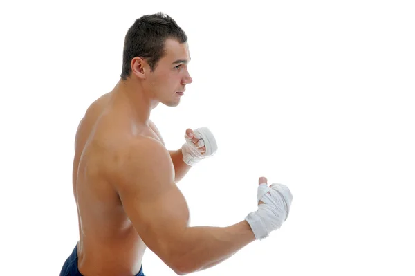 Portret van atletische bokser — Stockfoto