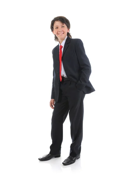 Portrait of a boy businessman in a business suit — Stock Photo, Image