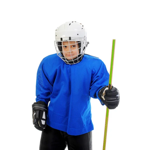 Little Boy Hockey Player — Zdjęcie stockowe