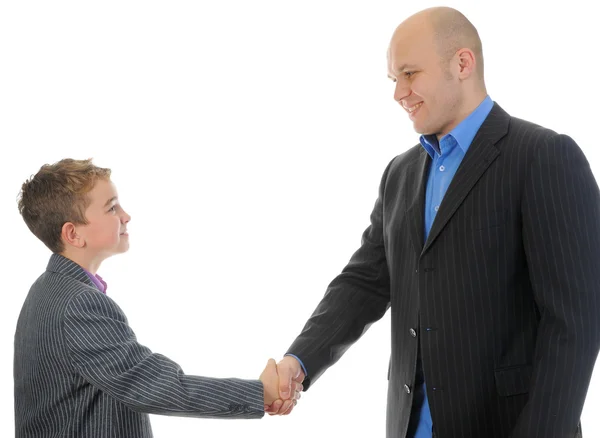 Handshake man and boy — Stock Photo, Image