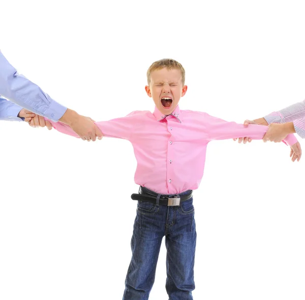 Parents share child. Stock Image