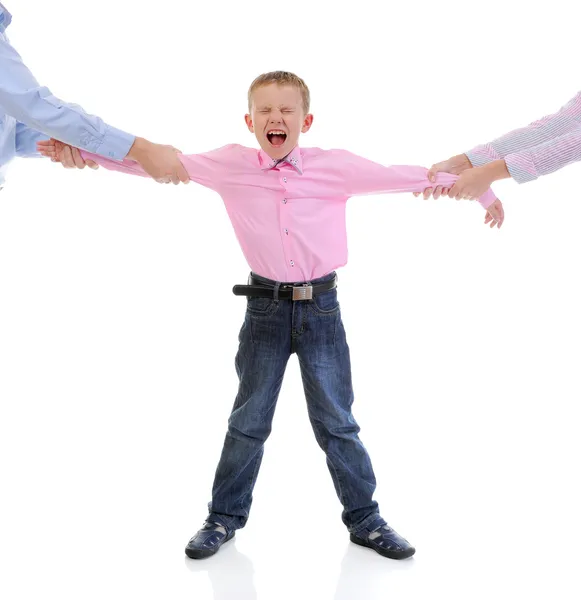 Parents share child. Stock Picture