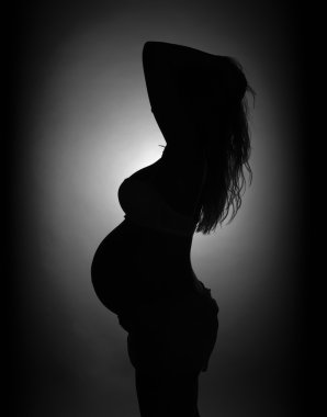 Portrait of pregnant woman clipart