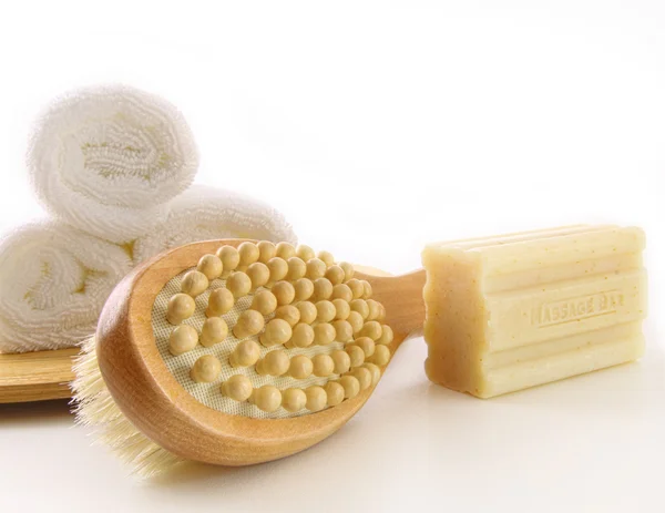 Spa bath accessories against white — Stock Photo, Image