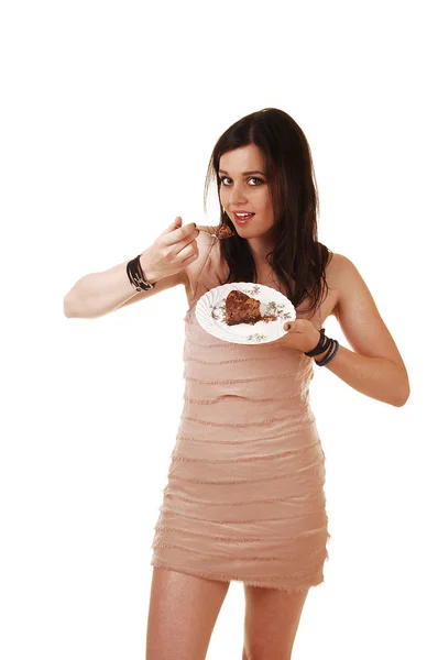 Chica comiendo pastel . —  Fotos de Stock